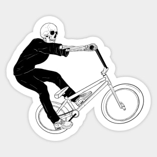 Skeleton Riding BMX Bike Sticker